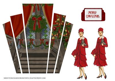 Art Deco Panels with Lady Christmas