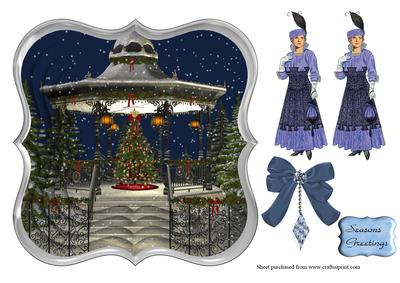 Christmas Pavillion with Faux Pyramage and Vintage Lady