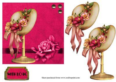 Vintage Ladies Hat Card Front