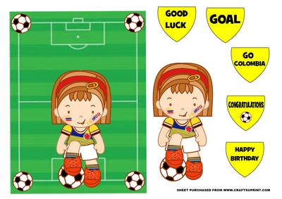 World Cup Soccer Themed Card Colombia