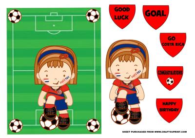 World Cup Soccer Themed Card Costa Rica