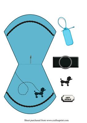 1950's Blue Poodle Skirt Wobble Card