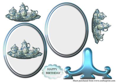 Victorian Blue and White Tea Set Plate Sheet
