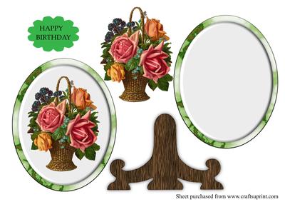 Vintage Flower Basket Plate Sheet