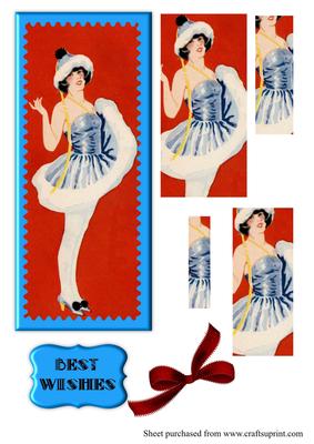 Art Deco Tally Girl Christmas Pyramid Sheet