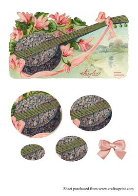 Vintage Floral Mandolin/banjo Pyramid Sheet