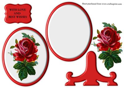 Vintage Red Rose Plate Sheet