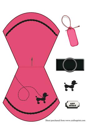 1950s Pink Poodle Skirt Wobble Card