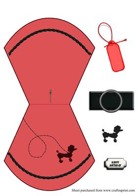 1950's Red Poodle Skirt Wobble Card