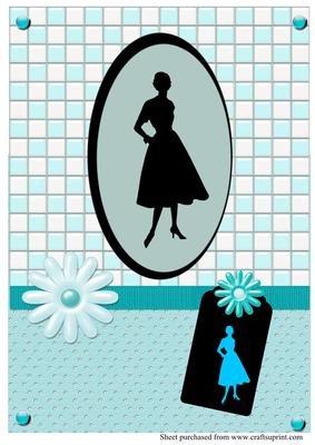 1950s Lady A4 Card