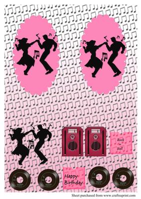 1950's Jiving Couple Toppers with Decoupage