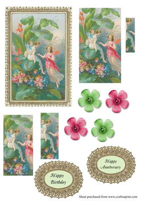 Vintage Fairy Scene Pyramid with Embellishments