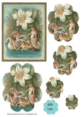 Vintage Flower Fairy Christmas Flower Shaped Pyramid Sheet