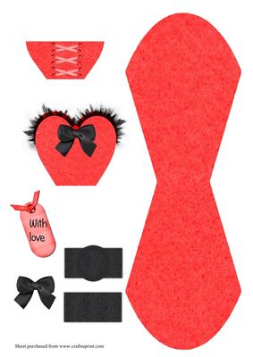 Glam Red Prom Style Dress Wobble Card