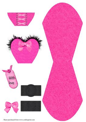 Pink Glam Dress Wobble Card