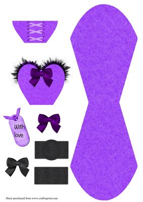 Glam Purple Ballgown Wobble Card