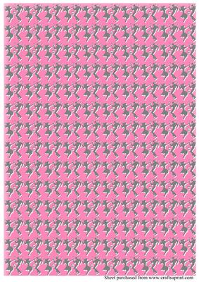 1950s Jiving Couple Bright Pink Embossed Background Sheet