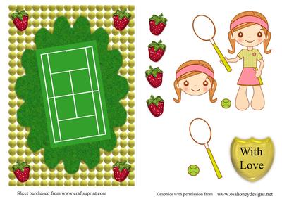 Anyone for Tennis Cute Topper with Decoupage