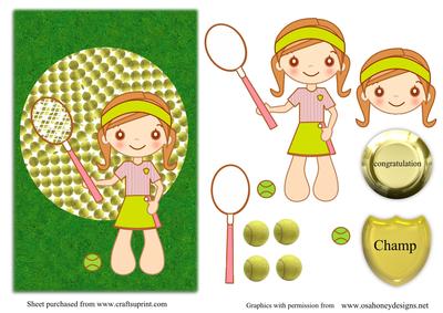 Cute Tennis Topper with Decoupage