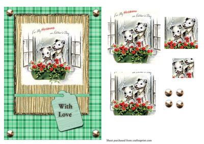 Vintage Dog Themed Fathers Day for Husband Sheet