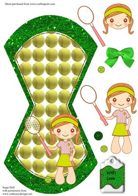 Tennis Girl Wobble Card