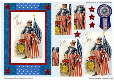 Vintage Uncle Sam 4th July Pyramid Sheet