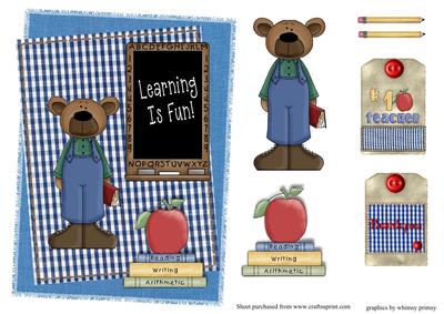 Thankyou Card for Male Teacher Sweet Male Bear
