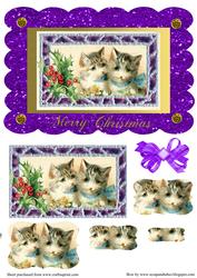 Cute Vintage Kittens Christmas Sheet