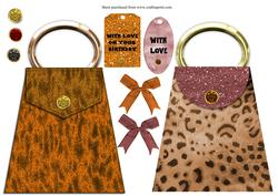 Leopard Print Handbag Purse Toppers with Embellishments