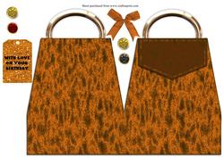 Leopard Print Handbag Shaped Card with Bling