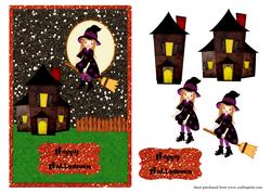 Halloween Cute Witch Card Front