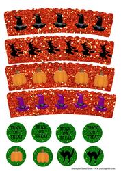 Halloween Cupcake Wrappers and Toppers
