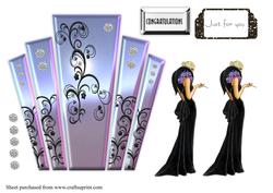 Art Deco Lady with Panels