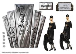 Deco Style Panels with Deco Flapper Lady
