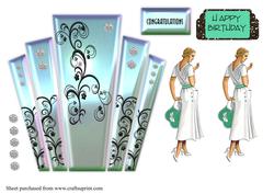 Deco Style Panels with Stylish Lady