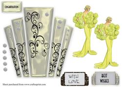 Art Deco Glass Panels with Stylish Lady