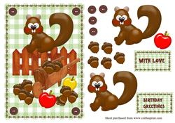 Cute Squirrel and His Nuts Card Front