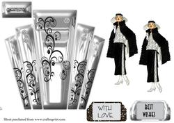 Art Deco Silver Panels with Deco Lady
