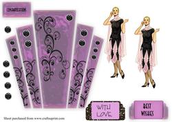 Art Deco Purple Glass Panels and Lady