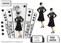 Art Deco Lady with Panels