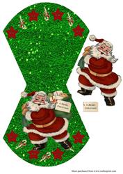 Retro Vintage Santa Christmas Wobble Card