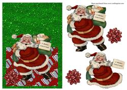 Retro Santa Christmas Over the Edge