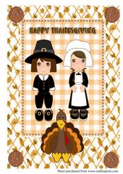 A4 Thanksgiving Card Cute