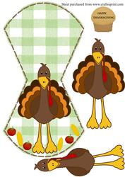Thanksgiving Turkey Cute Wobble Card