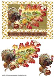 Vintage Thanksgiving Country Scene