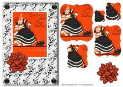 Vintage Lady with Scotty Dog Bracket Pyramage Christmas