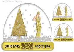 Snow Globe with Art Deco Lady