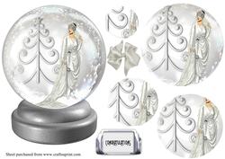 Art Deco Christmas Bride Snow Globe