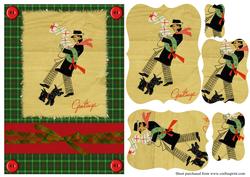 Art Deco Era Man with Gifts Bracket Pyramid