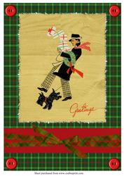 A4 Art Deco Male Christmas Card Front